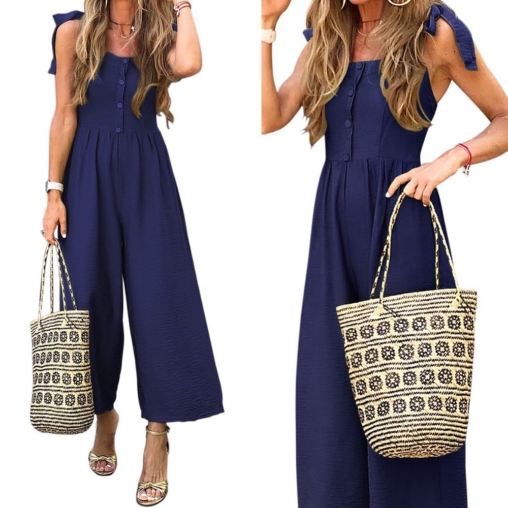 Tie-Strap Wide-Leg Jumpsuit